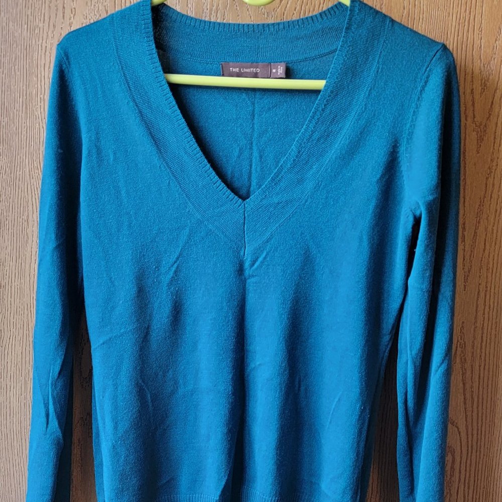 The Limited Merino Wool V-neck Sweater Size M